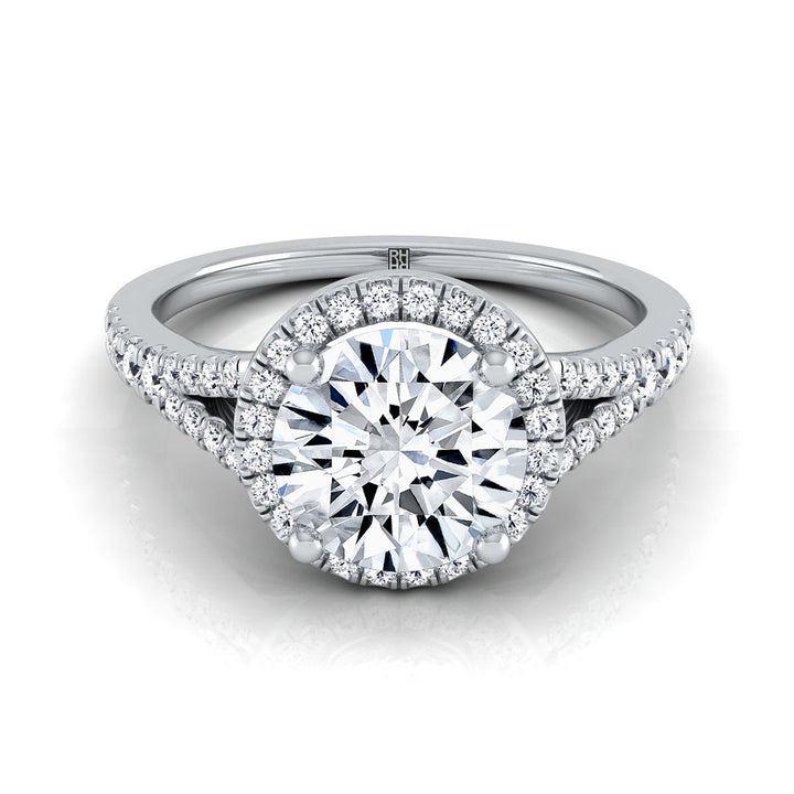 The Vega Select Halo Engagement Ring with Lab Diamond in Platinum - view 1