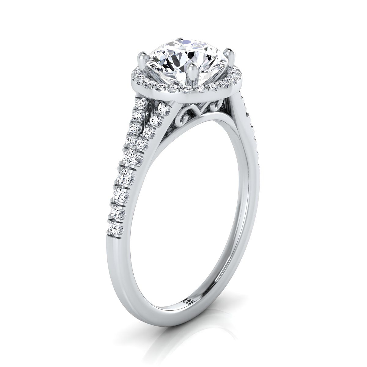 Select Halo styling on The Vega round engagement ring setting | RockHer