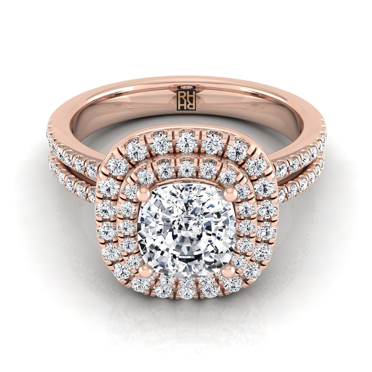 The Maria cushion engagement ring setting in 14K Rose Gold | RockHer