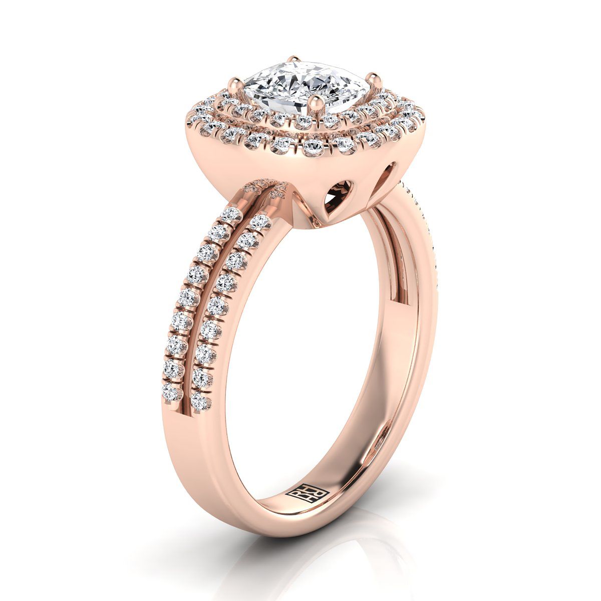 Select Halo Cut styling on The Maria cushion engagement ring setting | RockHer