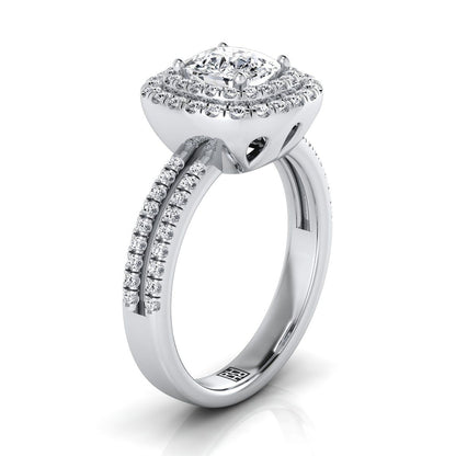 The Maria Select Halo Engagement Ring with Lab Diamond in Platinum - view 2