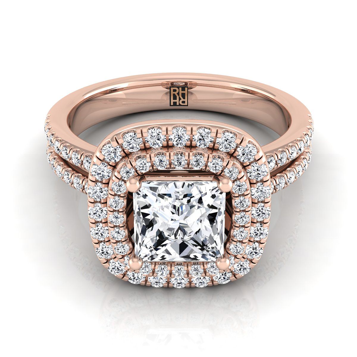 The Maria princess engagement ring setting in 14K Rose Gold | RockHer