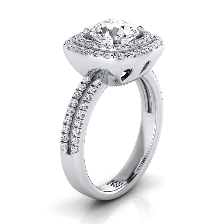 The Maria Select Halo Engagement Ring with Lab Diamond in 18K White Gold - view 2