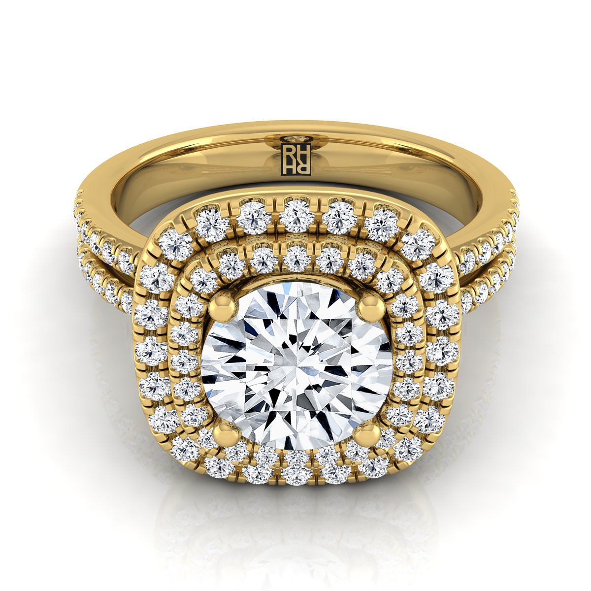The Maria round engagement ring setting in 18K Yellow Gold | RockHer