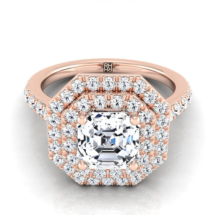 The Whitney Select Halo Engagement Ring with Lab Diamond in 14K Rose Gold - view 1