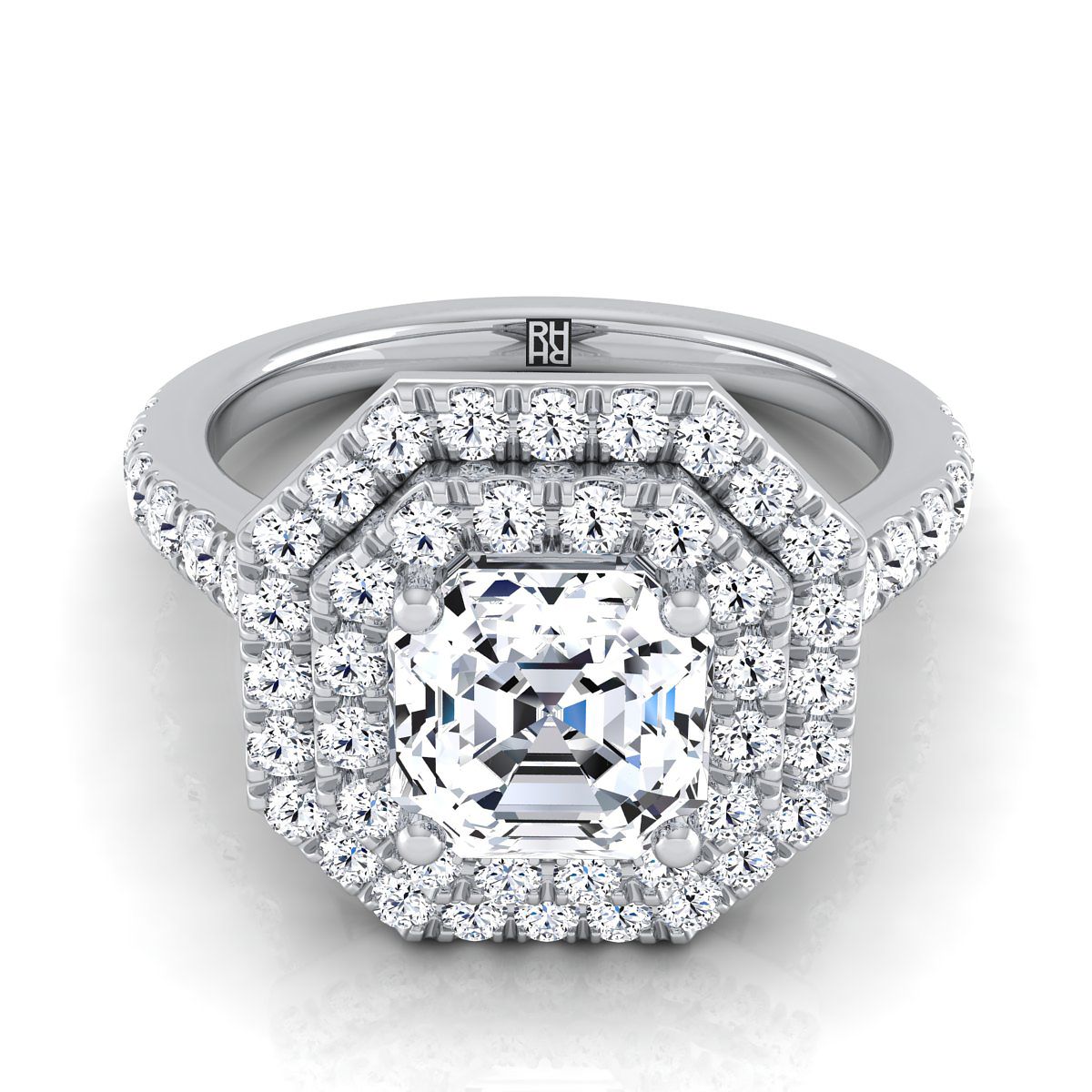 The Whitney asscher engagement ring setting in Platinum | RockHer