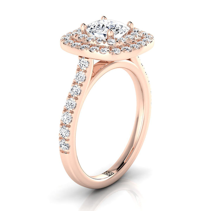 The Whitney Select Halo Engagement Ring with Lab Diamond in 14K Rose Gold - view 2