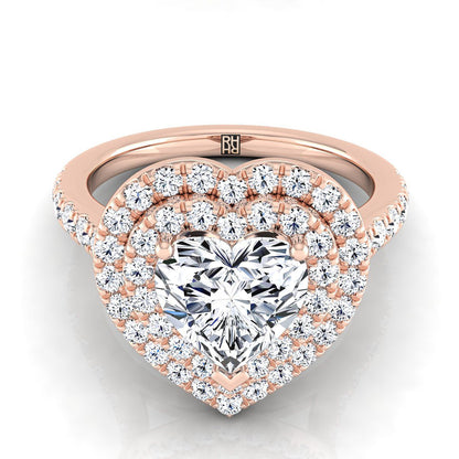 The Whitney Select Halo Engagement Ring with Lab Diamond in 14K Rose Gold - view 1