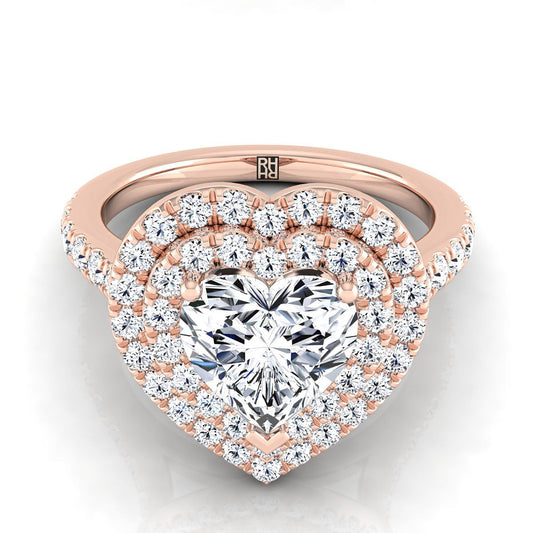 The Whitney Select Halo Engagement Ring with Lab Diamond in 14K Rose Gold - view 1
