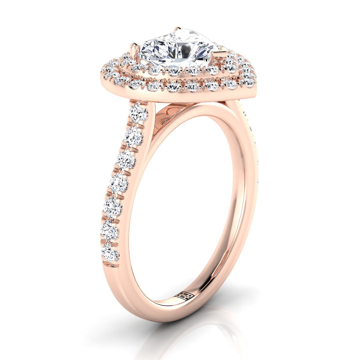The Whitney Select Halo Engagement Ring with Lab Diamond in 14K Rose Gold - view 2