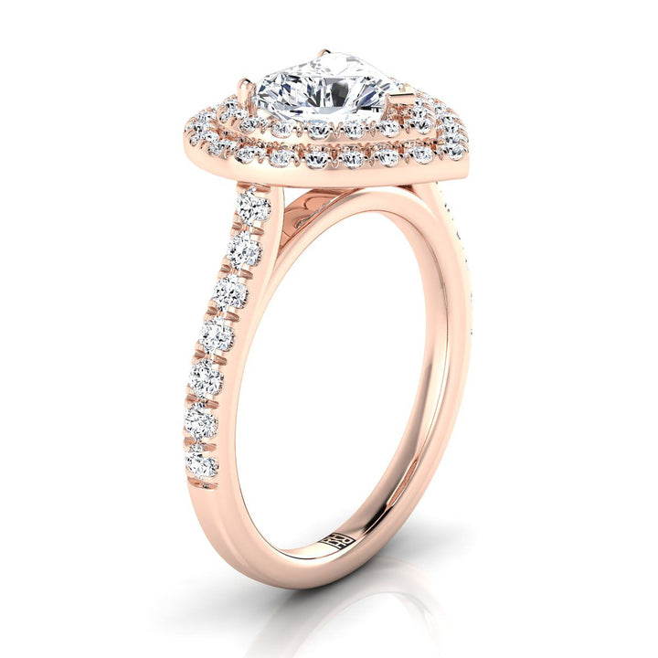 The Whitney Select Halo Engagement Ring with Lab Diamond in 14K Rose Gold - view 2