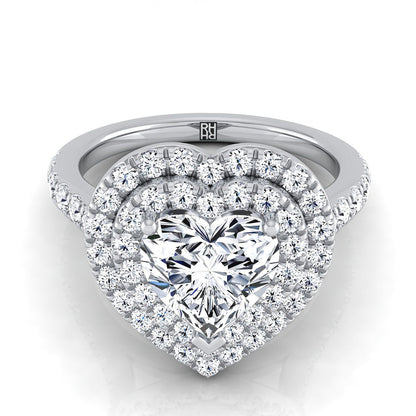 The Whitney Select Halo Engagement Ring with Lab Diamond in 18K White Gold - view 1