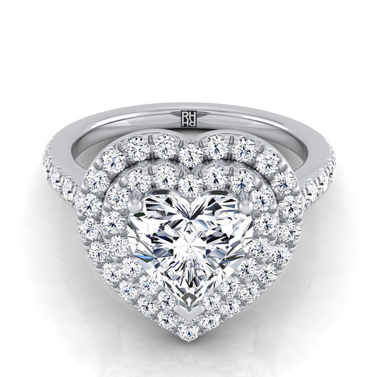 The Whitney Select Halo Engagement Ring with Lab Diamond in 18K White Gold - view 1