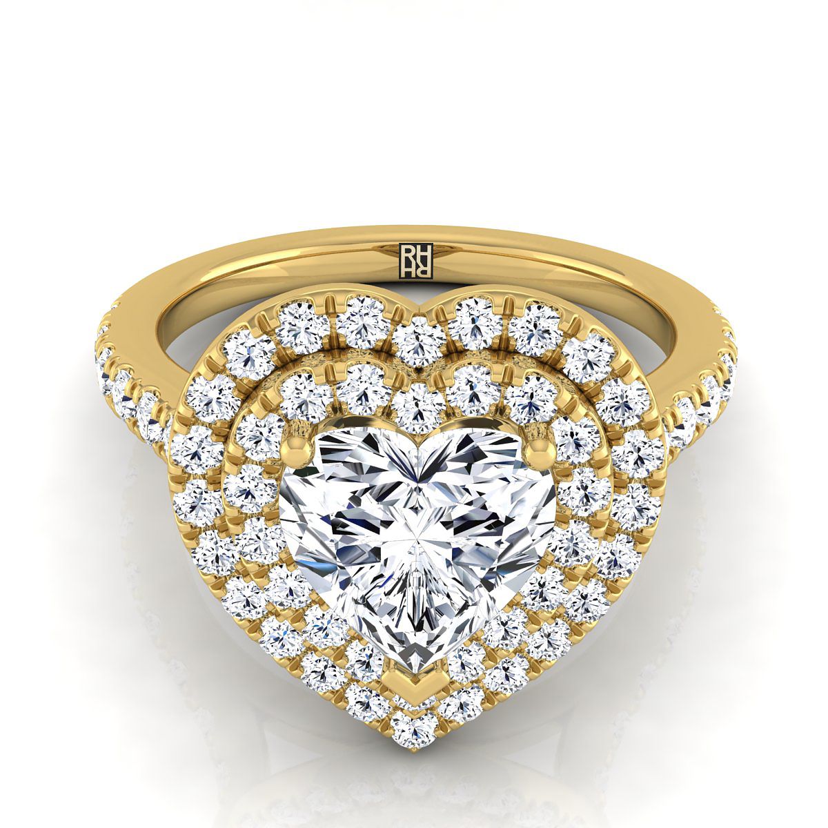 The Whitney Select Halo Engagement Ring with Lab Diamond in 18K Yellow Gold - view 1