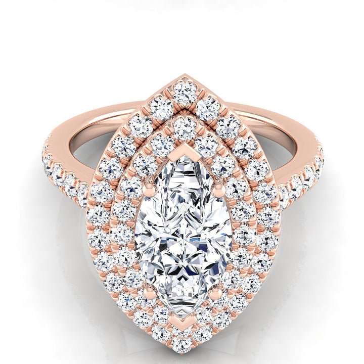 The Whitney Select Halo Engagement Ring with Lab Diamond in 14K Rose Gold - view 1