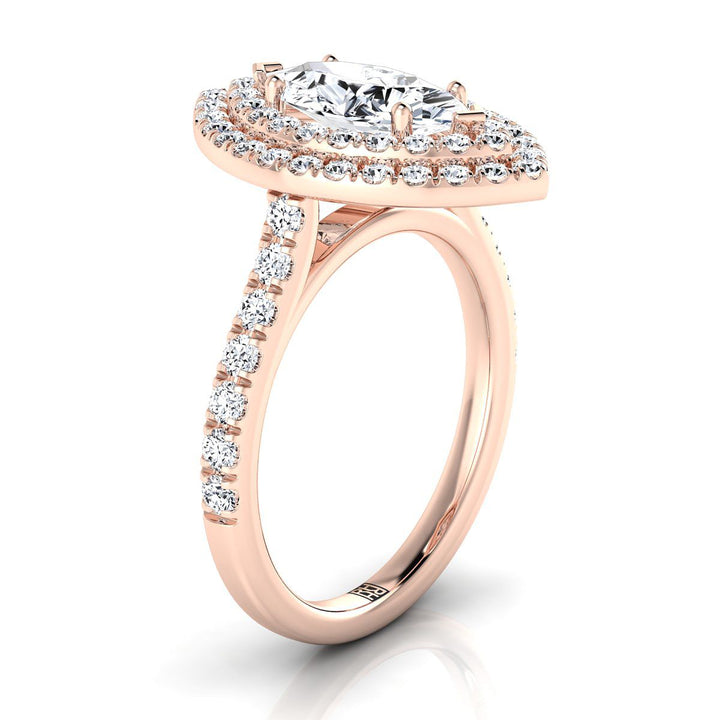 The Whitney Select Halo Engagement Ring with Lab Diamond in 14K Rose Gold - view 2