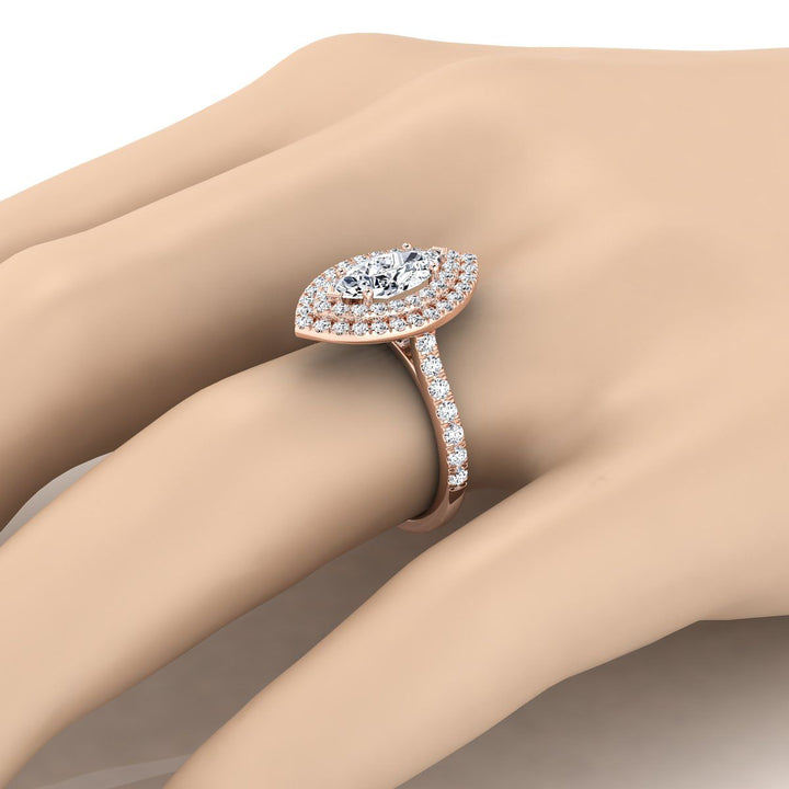 The Whitney Select Halo Engagement Ring with Lab Diamond in 14K Rose Gold - view 3