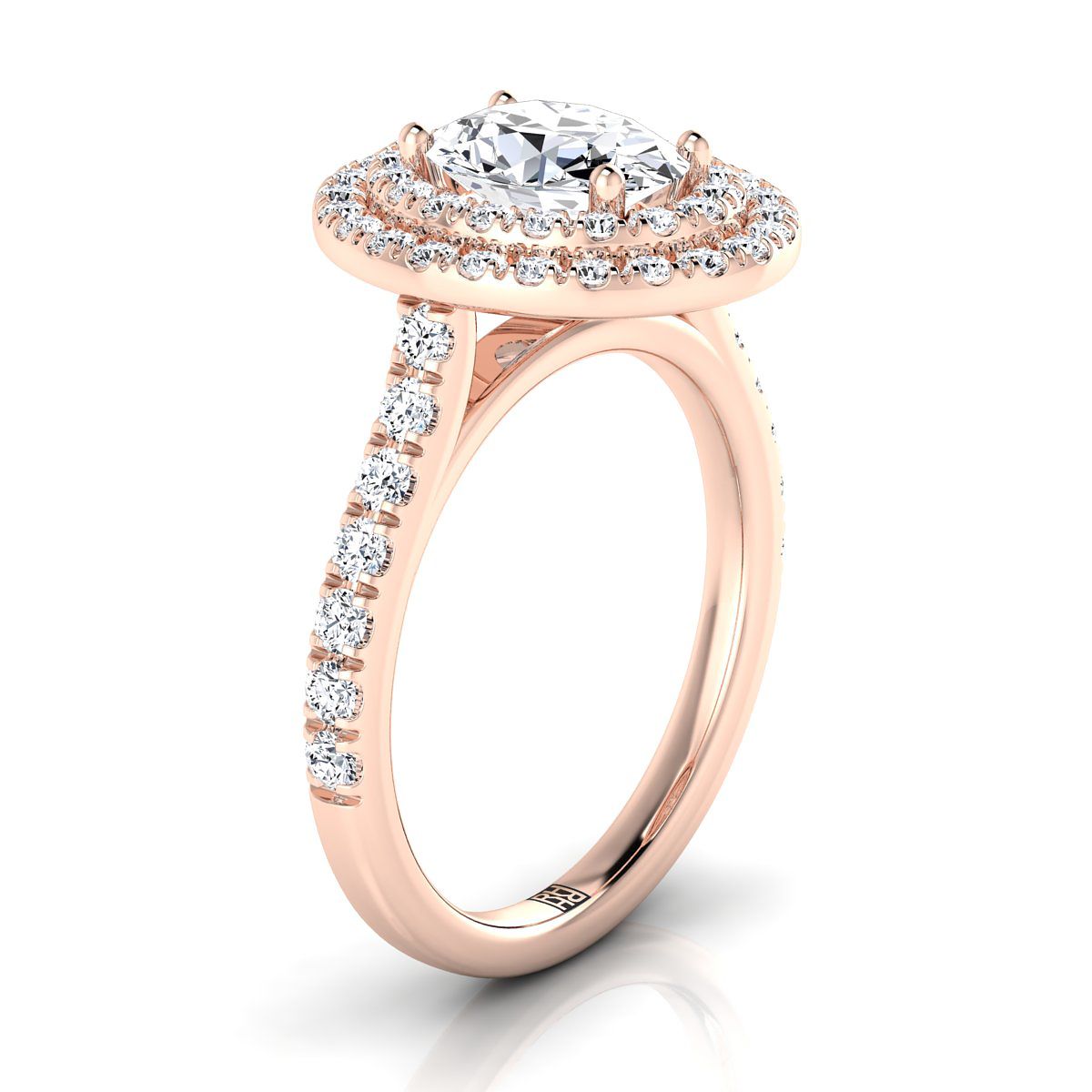 Select Double Halo styling on The Whitney oval engagement ring setting | RockHer