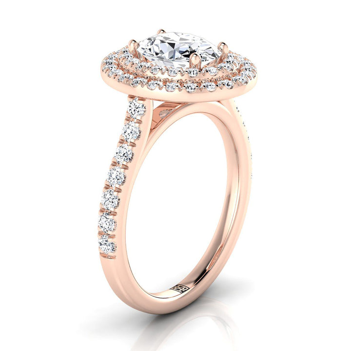 The Whitney Select Halo Engagement Ring with Lab Diamond in 14K Rose Gold - view 2