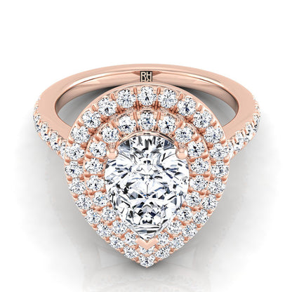The Whitney Select Halo Engagement Ring with Lab Diamond in 14K Rose Gold - view 1