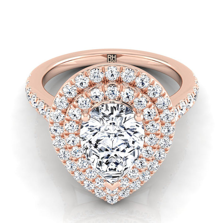 The Whitney Select Halo Engagement Ring with Lab Diamond in 14K Rose Gold - view 1