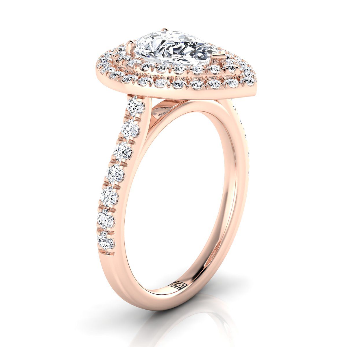 Select Double Halo styling on The Whitney pear engagement ring setting | RockHer
