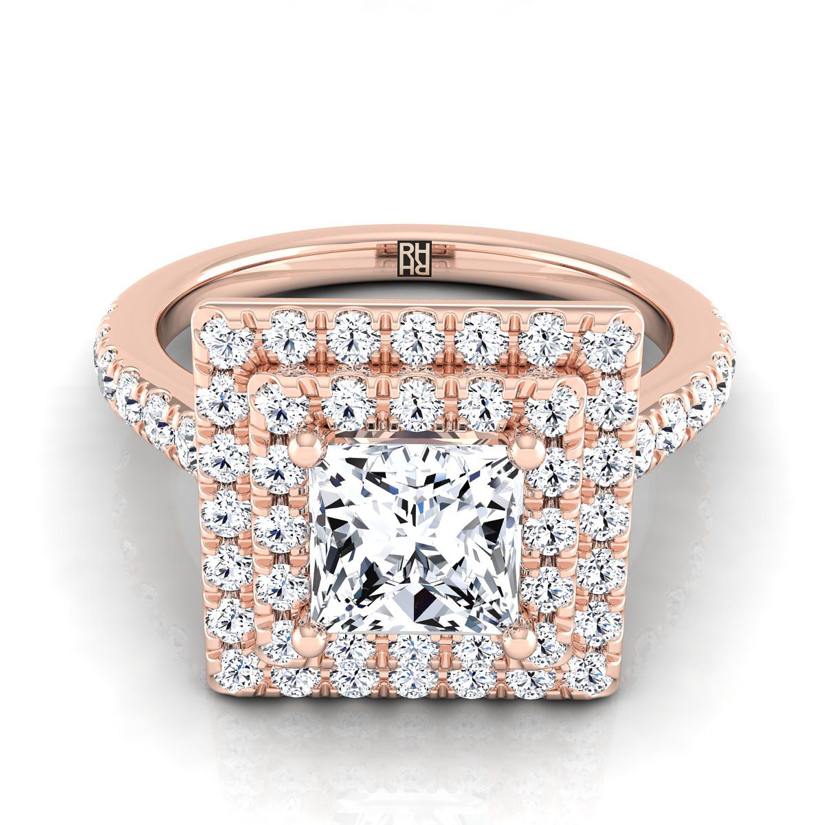The Whitney princess engagement ring setting in 14K Rose Gold | RockHer