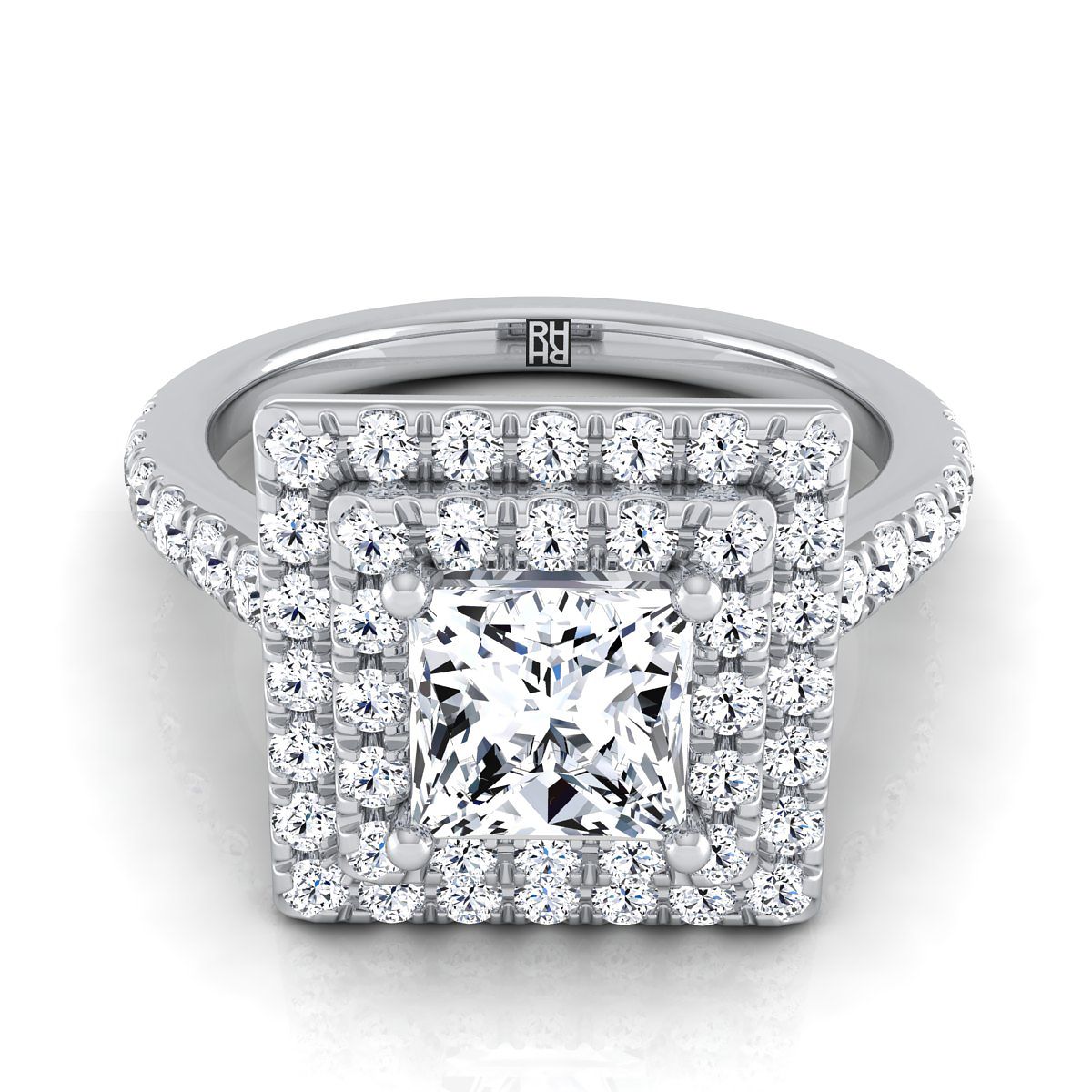 The Whitney princess engagement ring setting in 18K White Gold | RockHer