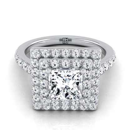 The Whitney Select Halo Engagement Ring with Lab Diamond in 18K White Gold - view 1
