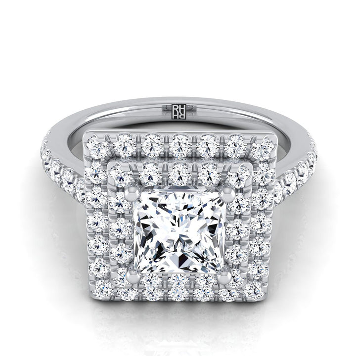 The Whitney princess engagement ring setting in 18K White Gold | RockHer