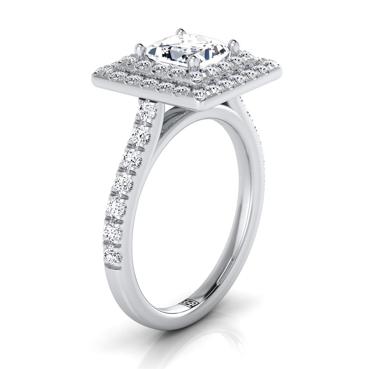 Select Double Halo styling on The Whitney princess engagement ring setting | RockHer