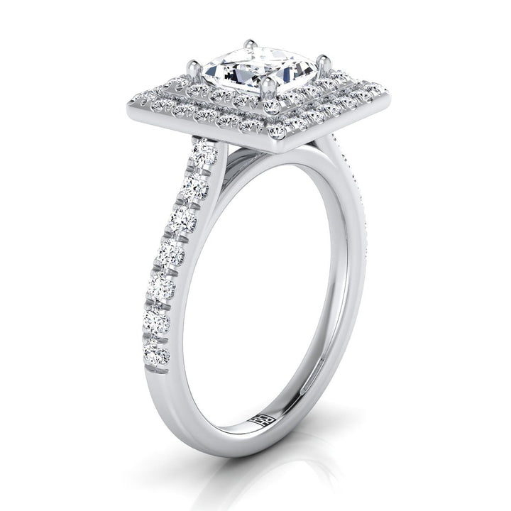 The Whitney Select Halo Engagement Ring with Lab Diamond in 18K White Gold - view 2