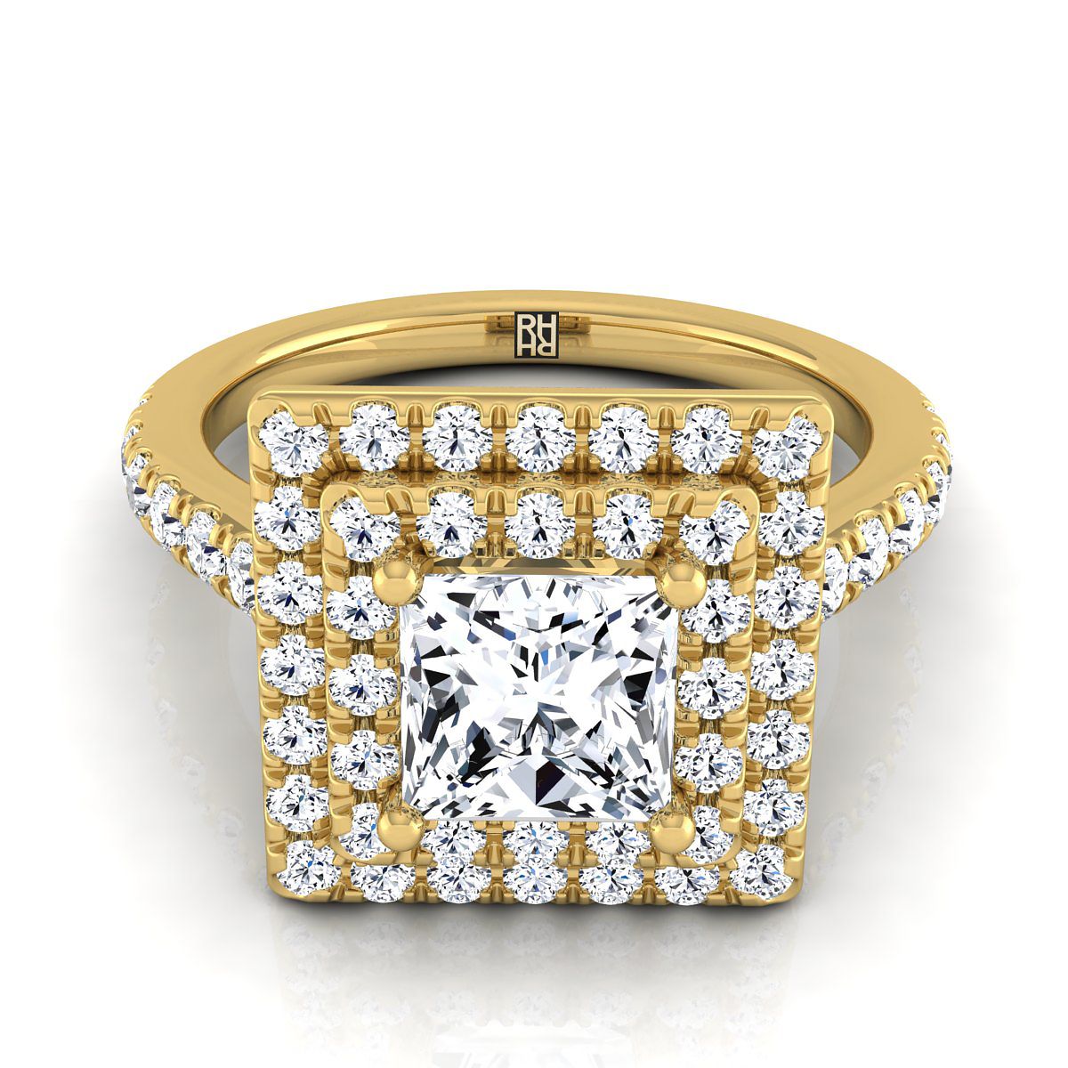 The Whitney princess engagement ring setting in 18K Yellow Gold | RockHer