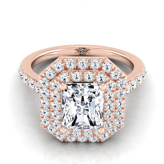 The Whitney Select Halo Engagement Ring with Lab Diamond in 14K Rose Gold - view 1
