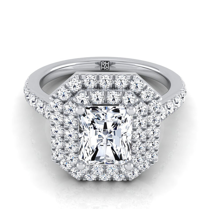 The Whitney Select Halo Engagement Ring with Lab Diamond in Platinum - view 1