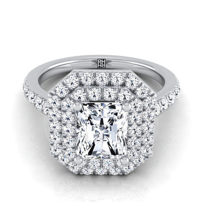 The Whitney Select Halo Engagement Ring with Lab Diamond in 18K White Gold - view 1