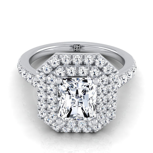The Whitney Select Halo Engagement Ring with Lab Diamond in 18K White Gold - view 1