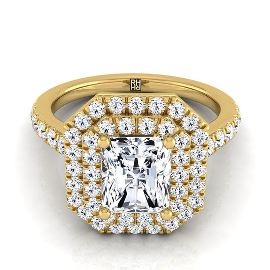 The Whitney Select Halo Engagement Ring with Lab Diamond in 18K Yellow Gold - view 1