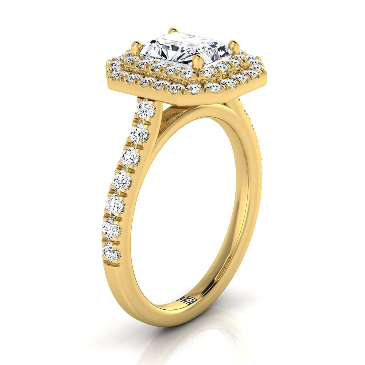 Select Double Halo Cut styling on The Whitney radiant engagement ring setting | RockHer