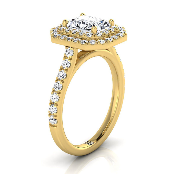 The Whitney Select Halo Engagement Ring with Lab Diamond in 18K Yellow Gold - view 2