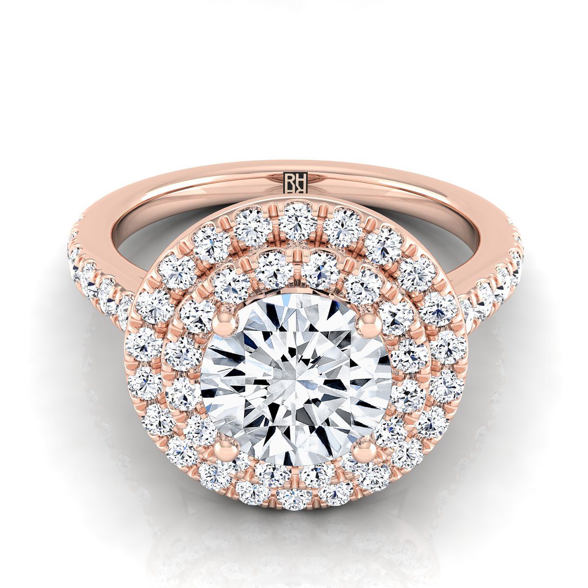 The Whitney round engagement ring setting in 14K Rose Gold | RockHer