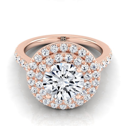 The Whitney Select Halo Engagement Ring with Lab Diamond in 14K Rose Gold - view 1