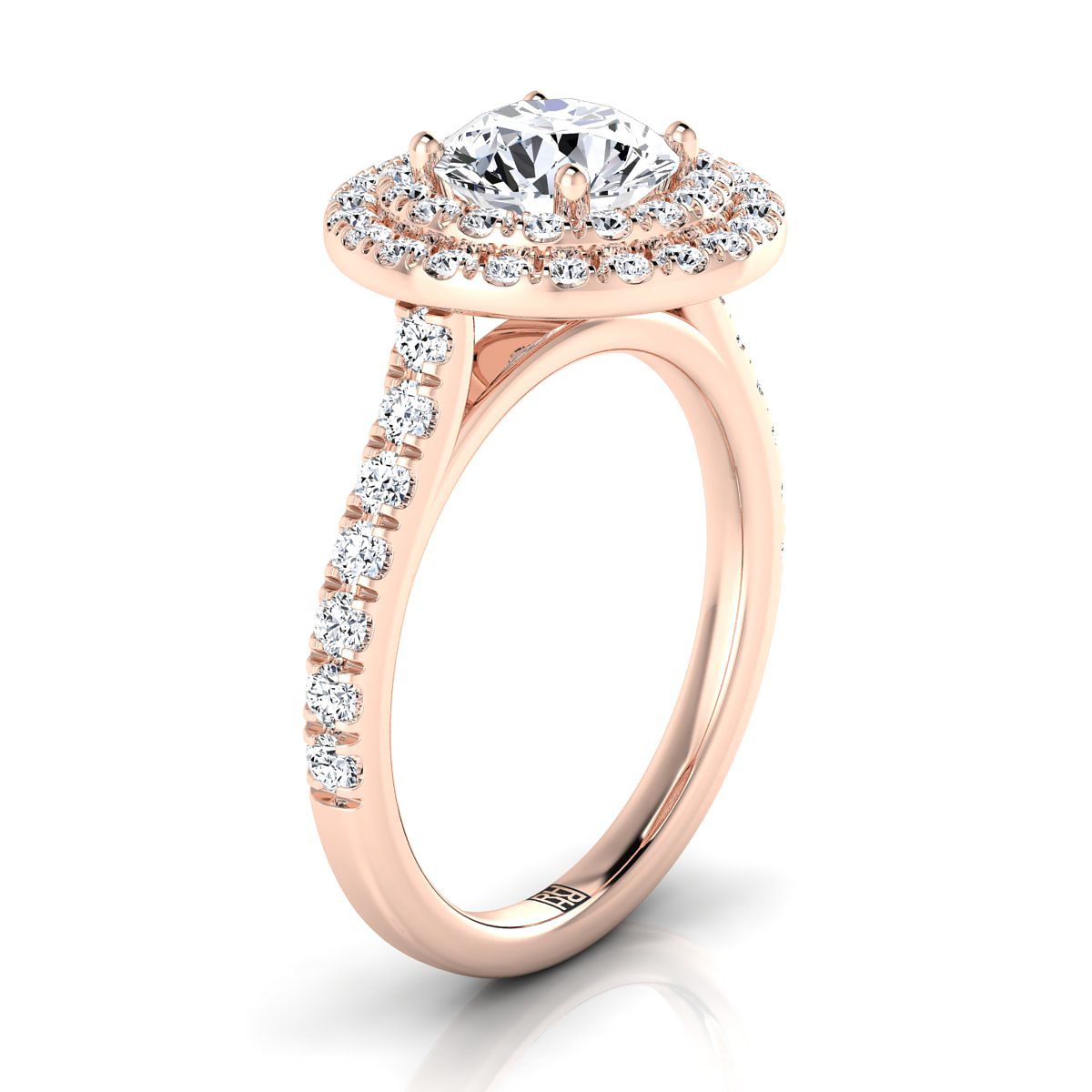 Select Double Halo styling on The Whitney round engagement ring setting | RockHer