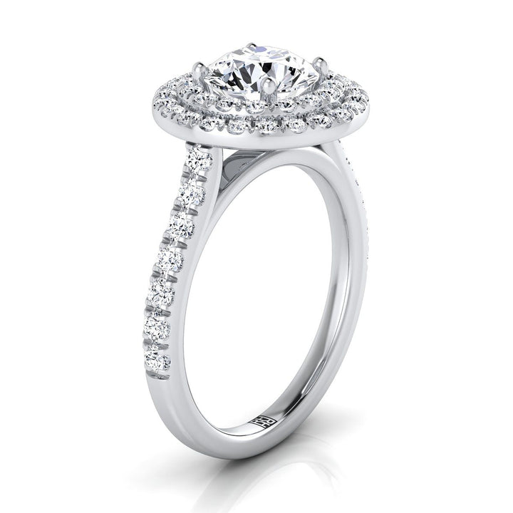 Whitney Select Double Halo Round Lab Diamond Engagement Ring in Platinum | RockHer