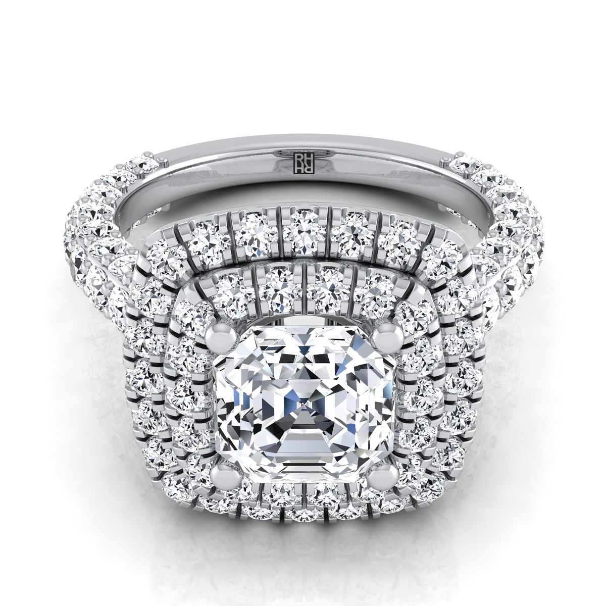 The Dinah asscher engagement ring setting in Platinum | RockHer