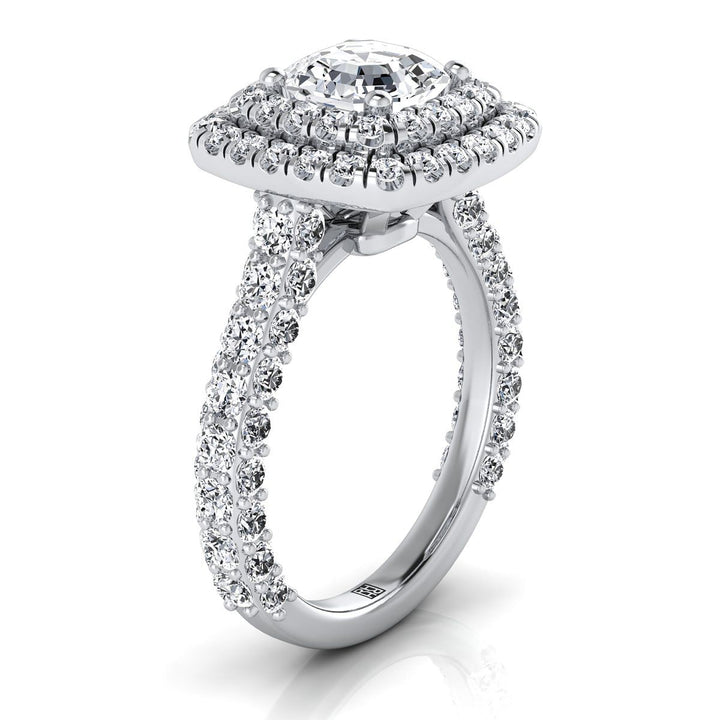 The Dinah Select Halo Engagement Ring with Lab Diamond in 18K White Gold - view 2