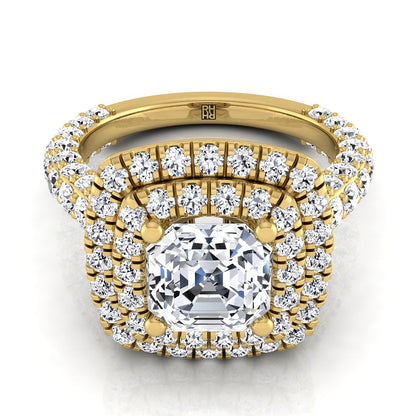 The Dinah Select Halo Engagement Ring with Lab Diamond in 18K Yellow Gold - view 1