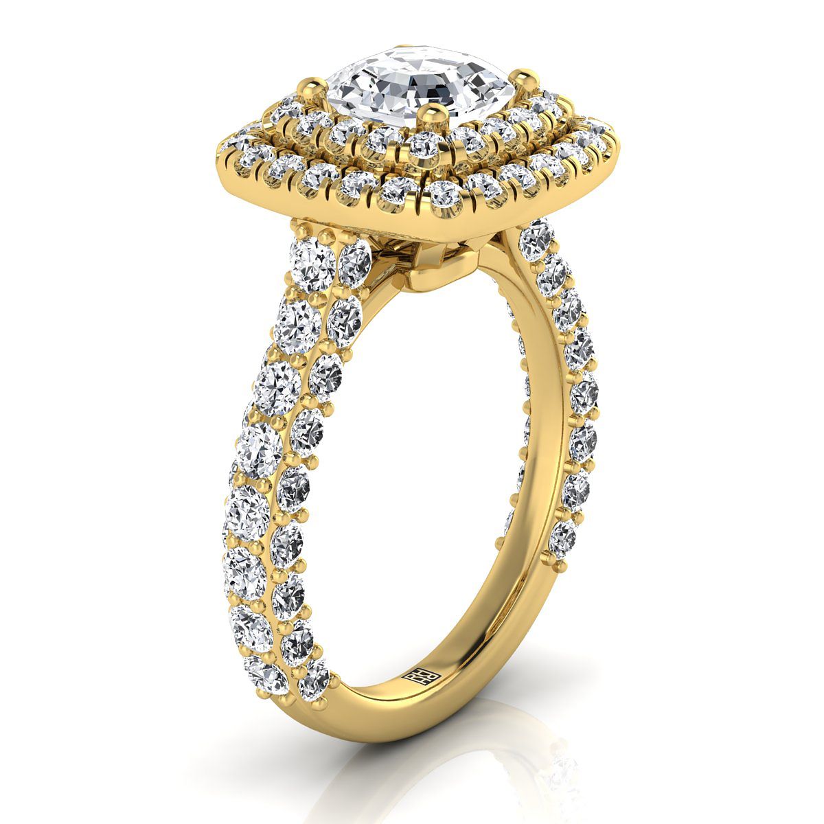 Select Double Halo Cut styling on The Dinah asscher engagement ring setting | RockHer