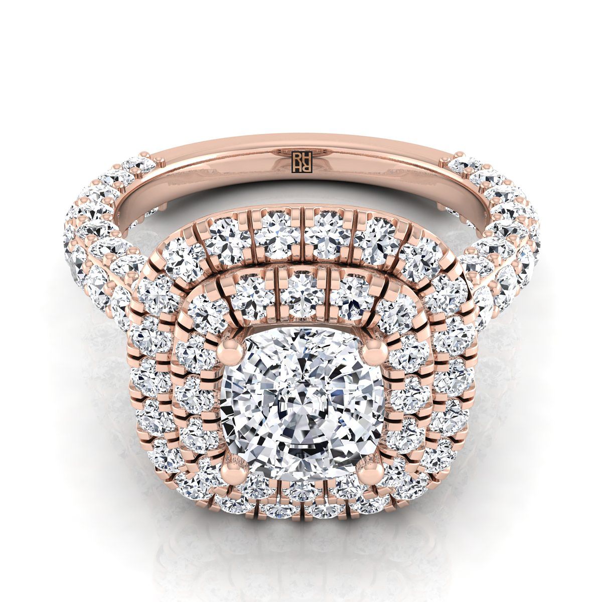 The Dinah cushion engagement ring setting in 14K Rose Gold | RockHer
