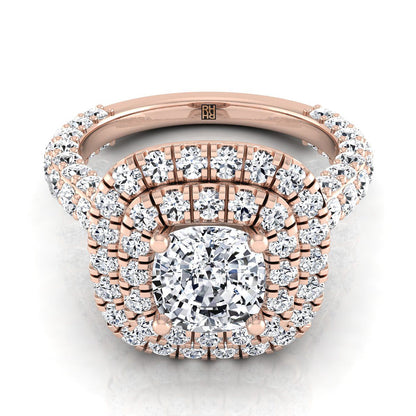 The Dinah Select Halo Engagement Ring with Lab Diamond in 14K Rose Gold - view 1